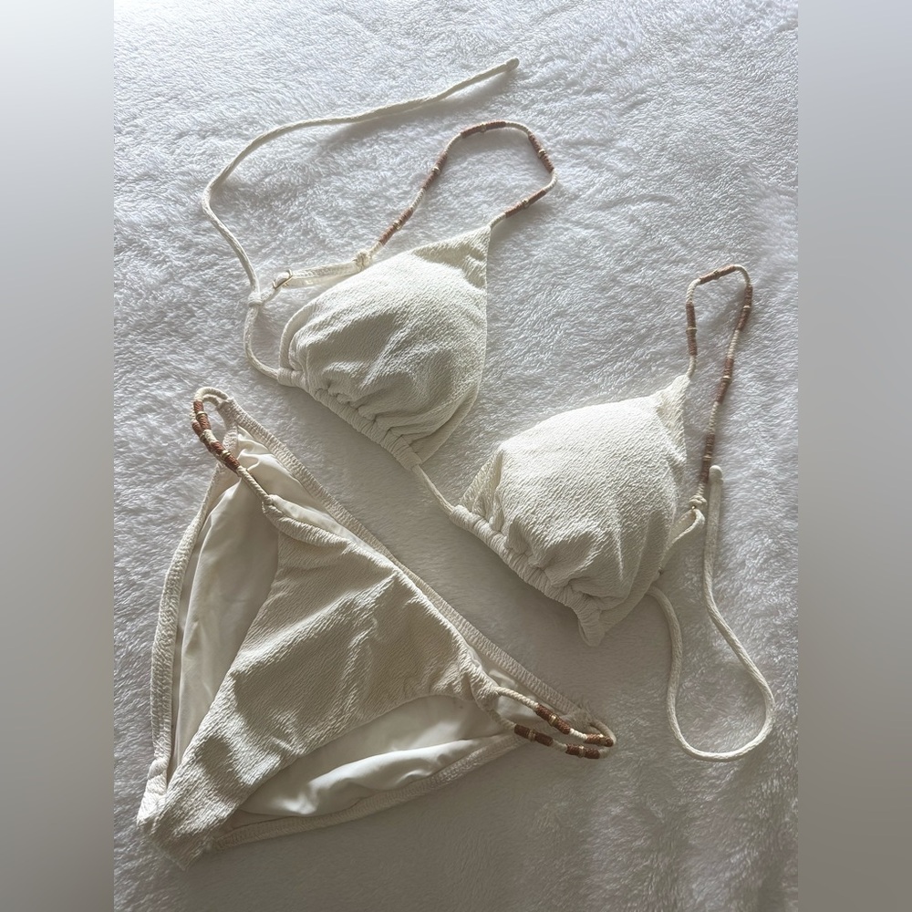 Vix Paula Hermanny Firenze Bikini set triangle top L full bottom S ivory white